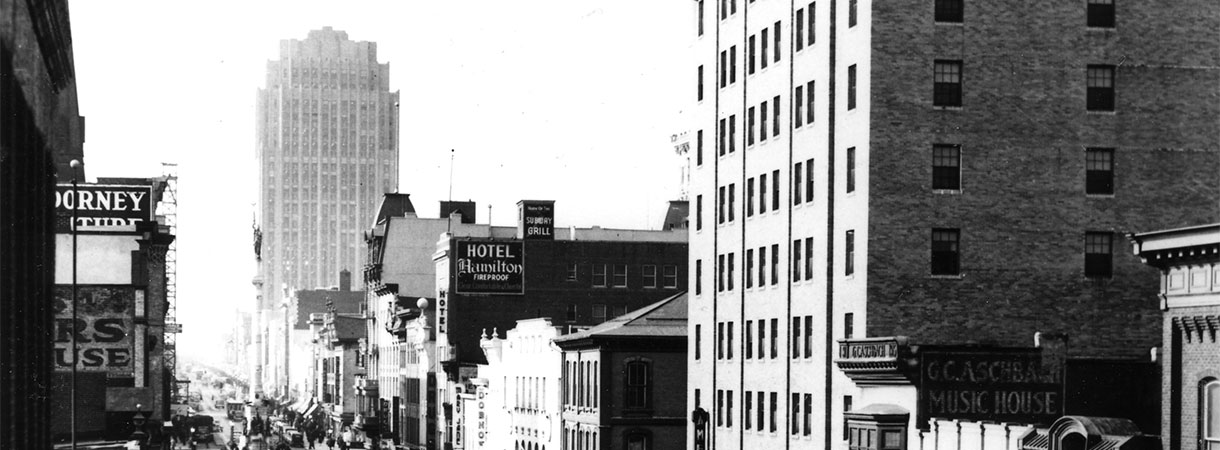 Downtown Allentown with PPL headquarters building, circa 1930.