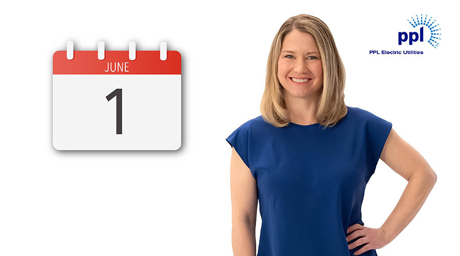 woman smiling with calendar next to her
