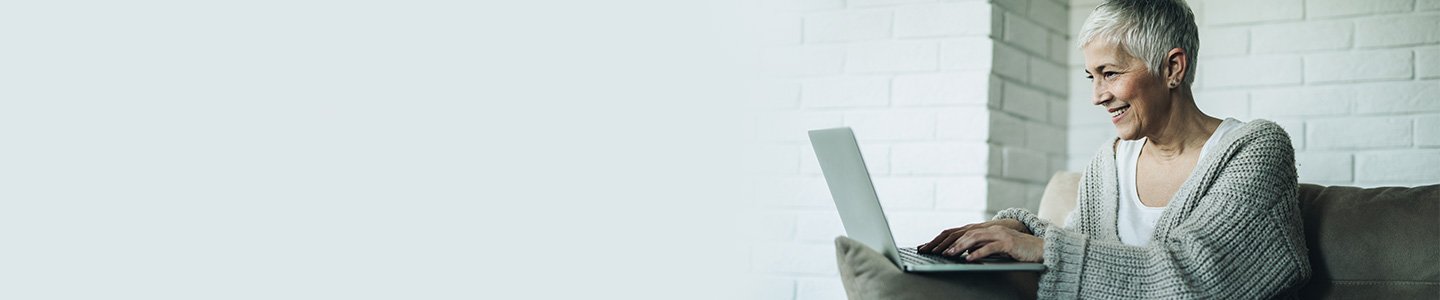 woman using computer