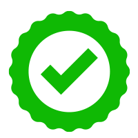 A green checkmark with a circle around it
