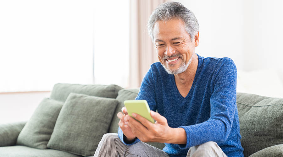 person looking at mobile phone